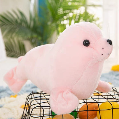 Peluche foca rosa 24 cm