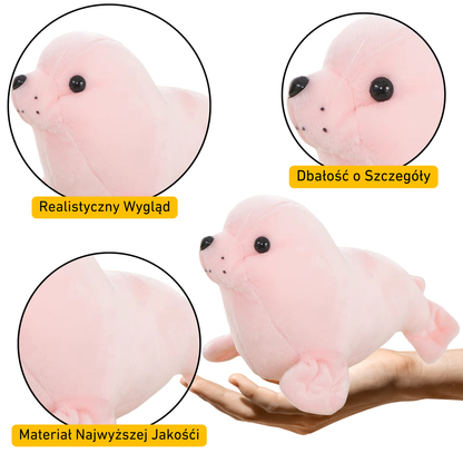 Peluche foca rosa 24 cm