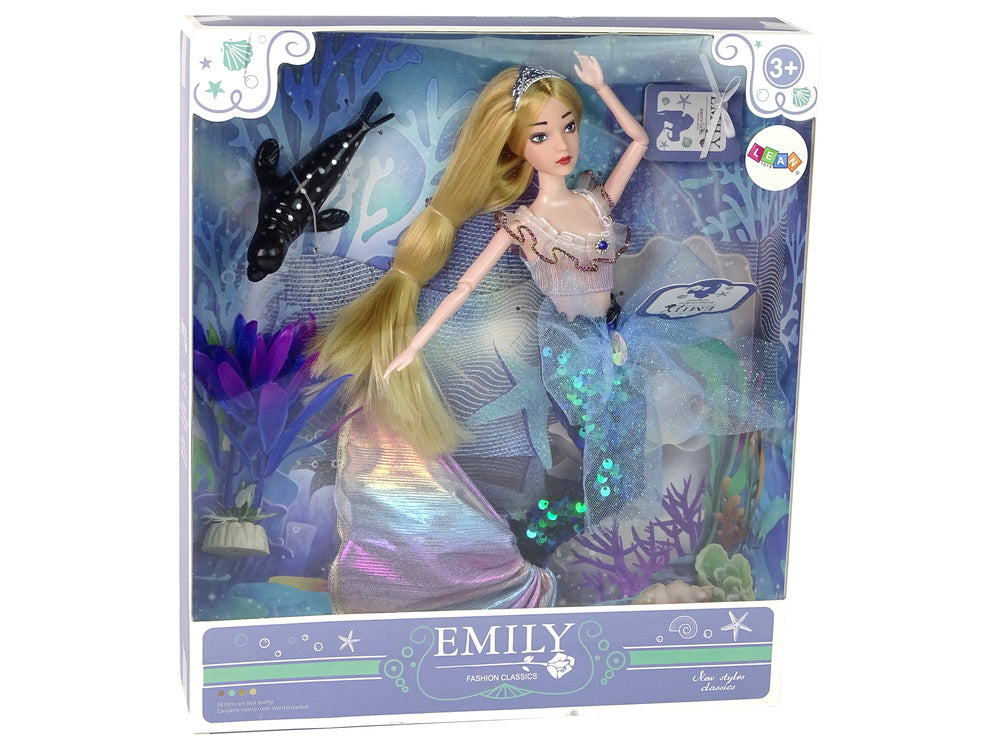 Boneca sereia Emily verde com acessórios