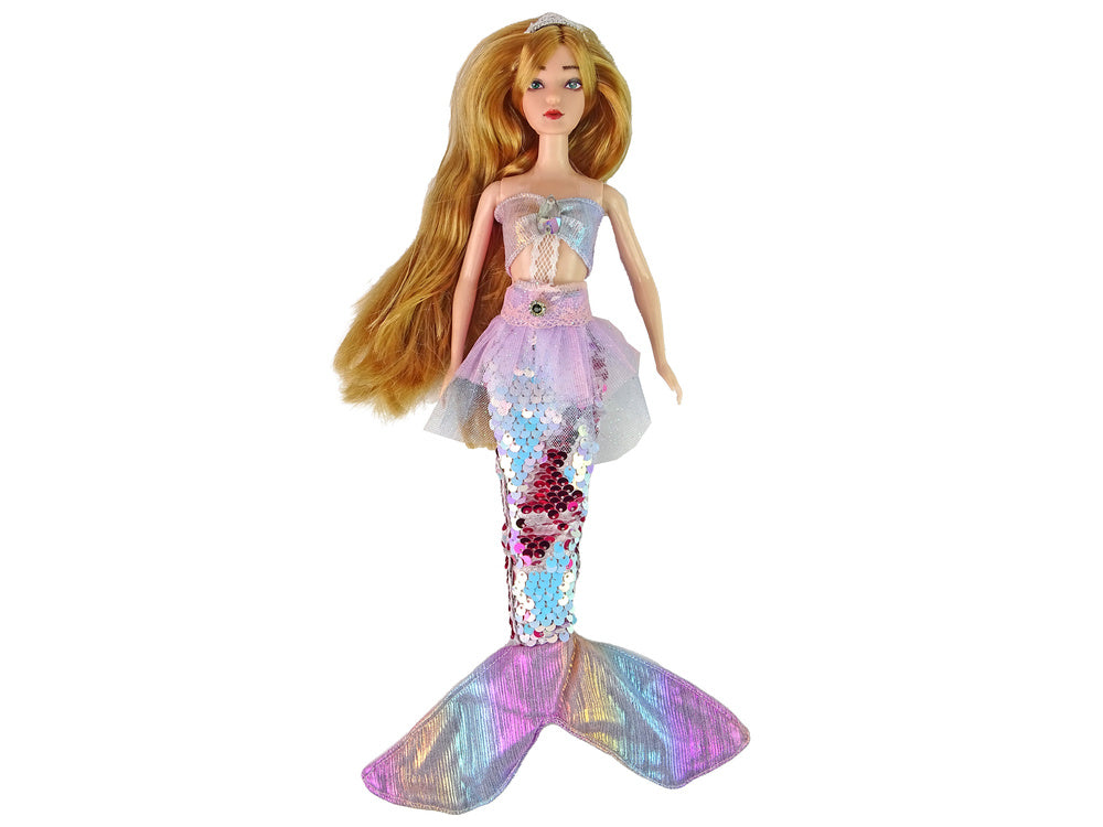 Boneca sereia Emily rosa com acessórios