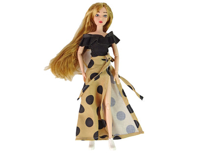 Boneca Emily com gato rosa e cabelo comprido