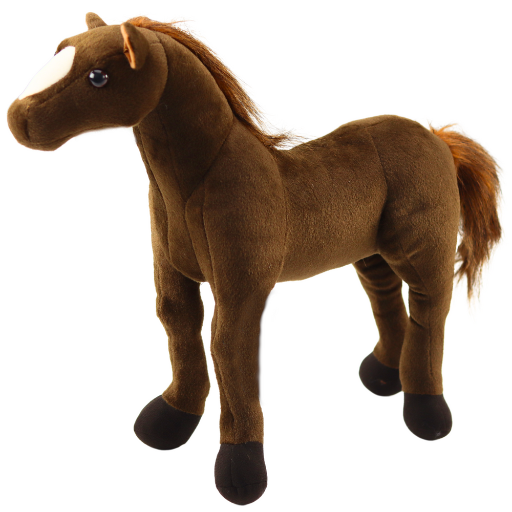 Peluche cavalo castanho escuro 40x37 cm