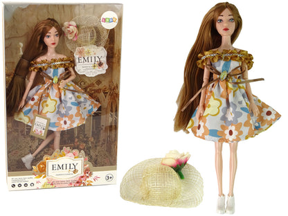 Boneca Emily outono cabelo vermelho chapéu