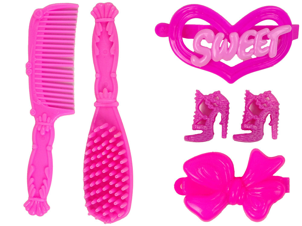 Boneca princesa com pónei branco e acessórios