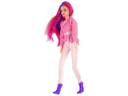 Boneca com pónei castanho e acessórios