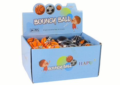 Bola macia bebé preto laranja 7 cm (1 unidade, sortido)