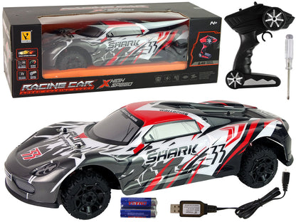 Carro desportivo RC 1:8 cinza branco