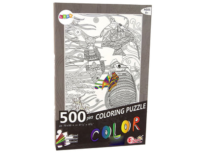 Puzzle para colorir oceano peixes 500 peças