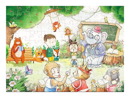 Puzzle escolar animais 100 peças