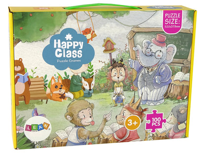 Puzzle escolar animais 100 peças