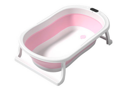 Banheira dobrável antiderrapante rosa