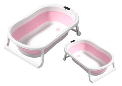 Banheira dobrável antiderrapante rosa