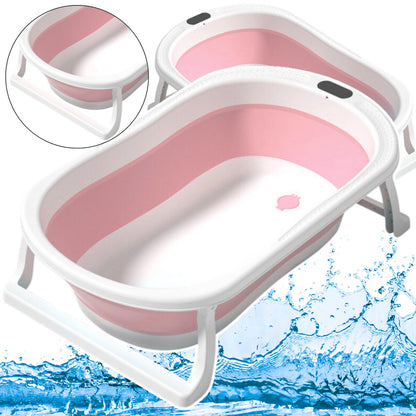 Banheira dobrável antiderrapante rosa