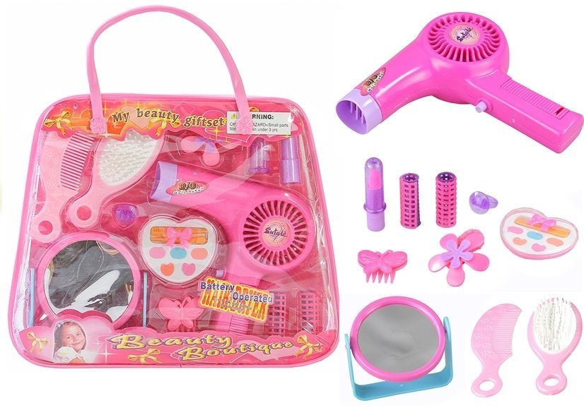Conjunto beleza menina acessórios cabelo com secador