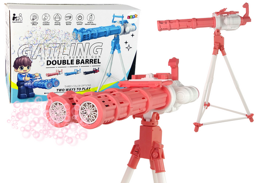 Pistola bolhas sabão tripé rosa