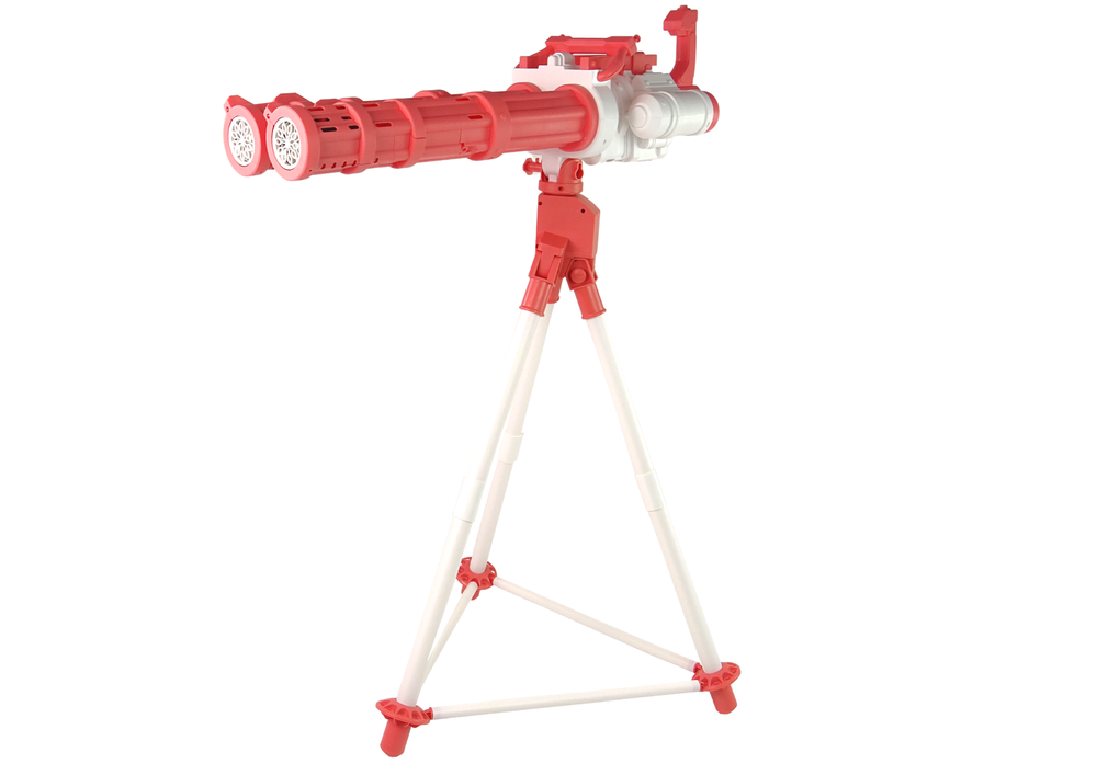 Pistola bolhas sabão tripé rosa