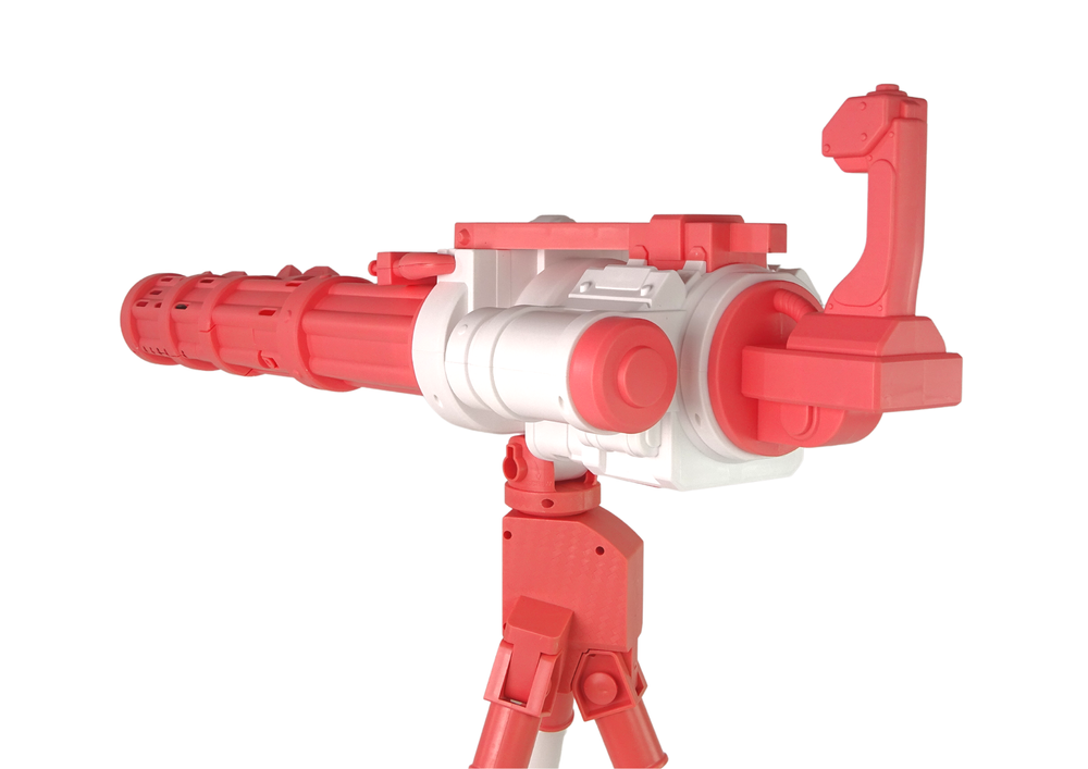 Pistola bolhas sabão tripé rosa