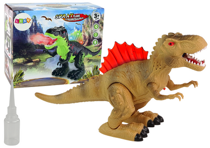 Dinossauro com fumo, luz e som castanho