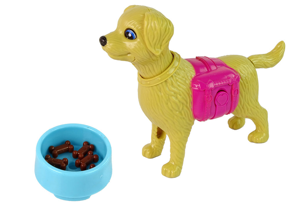 Boneca com animal e acessórios de alimentação