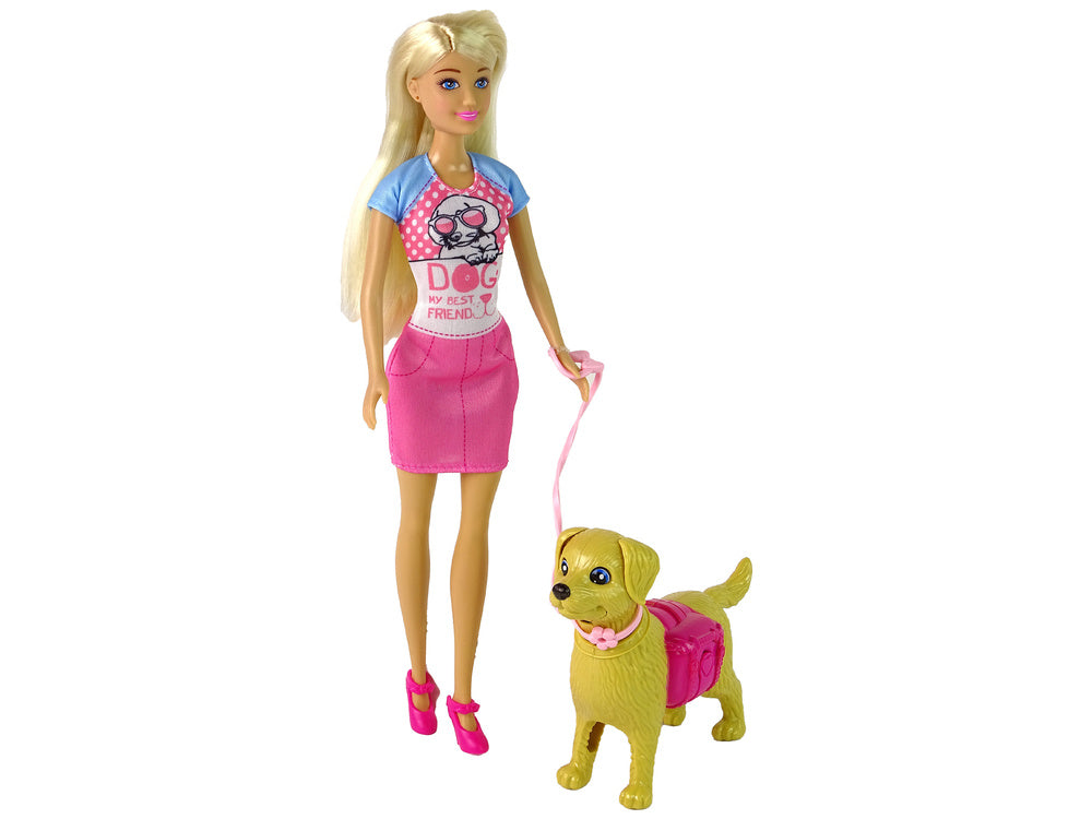 Boneca com animal e acessórios de alimentação