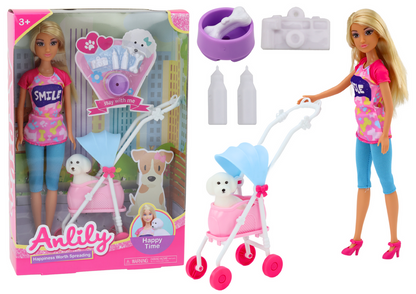 Boneca Anlily com cão e acessórios