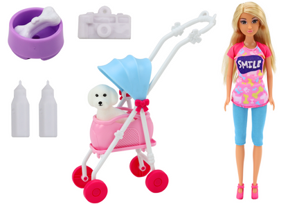 Boneca Anlily com cão e acessórios