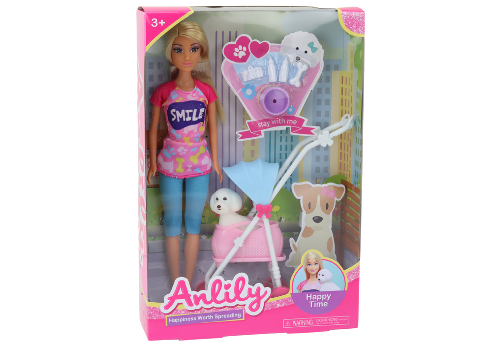 Boneca Anlily com cão e acessórios