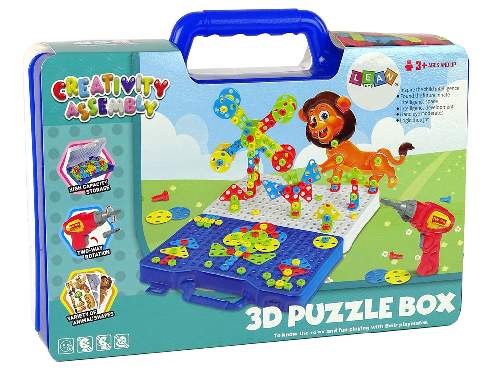 Puzzle 3D DIY com aparafusadora em mala