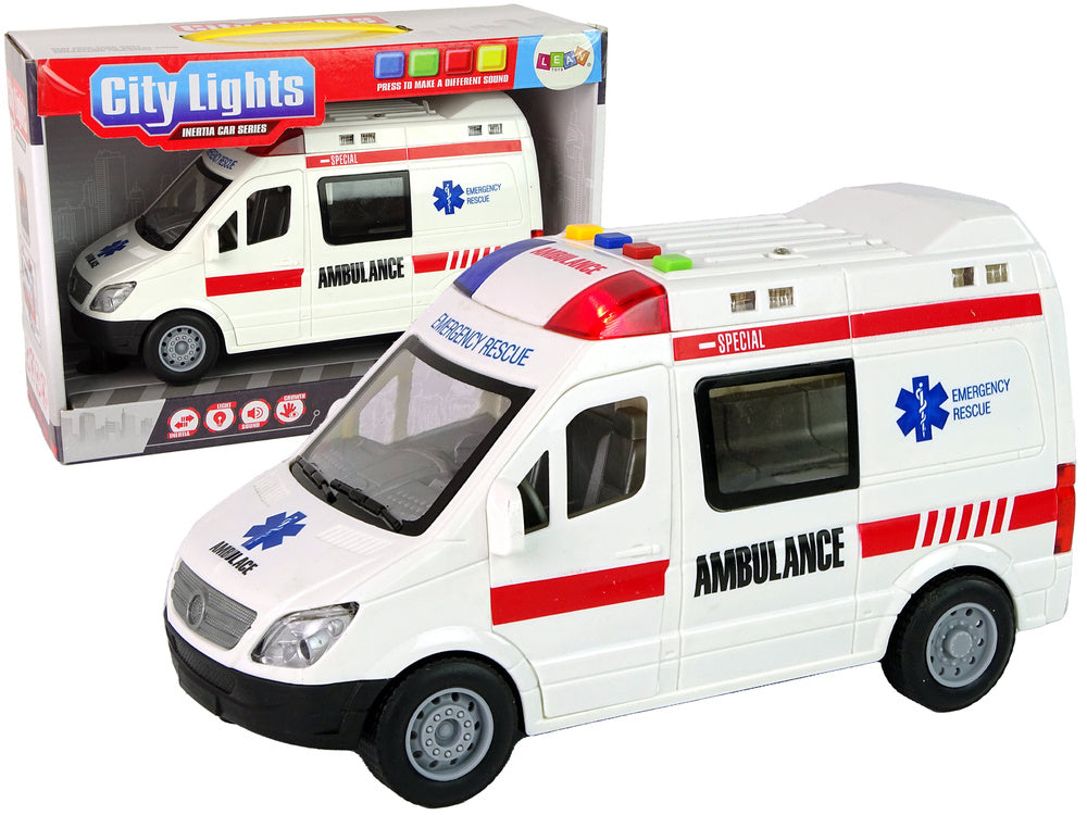 Ambulância com luz e som fricção