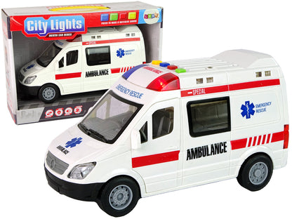 Ambulância com luz e som fricção