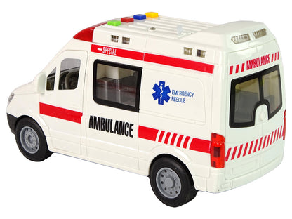 Ambulância com luz e som fricção