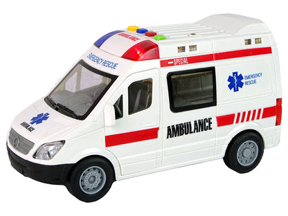 Ambulância com luz e som fricção