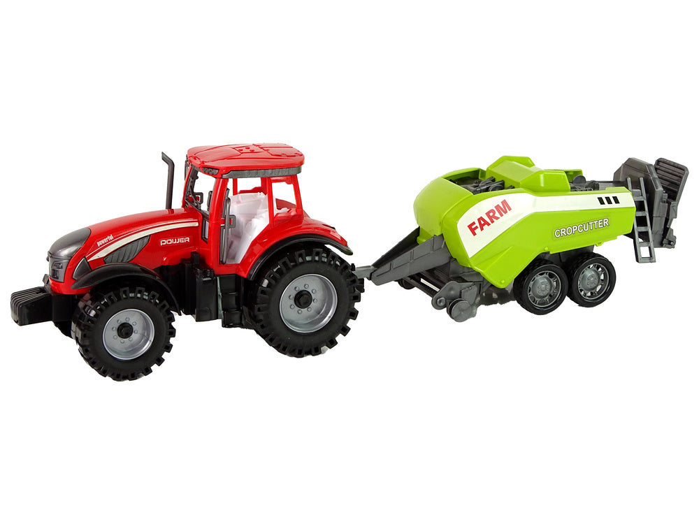 Trator com semeadora verde fricção