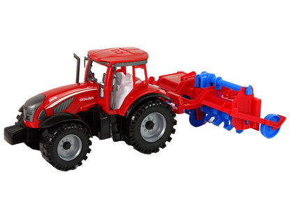 Trator Agrícola de Fricção Vermelho com Charrua 48 cm