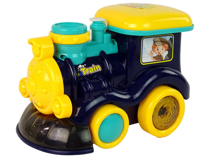 Locomotiva bolhas de sabão com luz e som azul