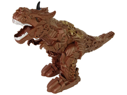 Dinossauro telecomandado com projetor de vapor castanho