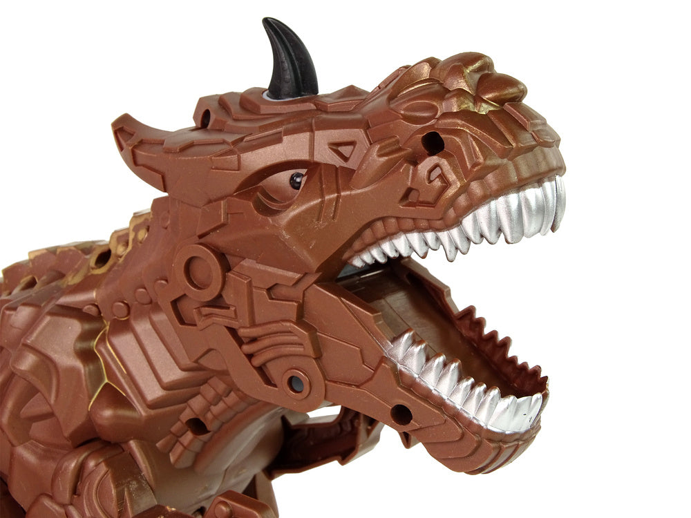 Dinossauro telecomandado com projetor de vapor castanho