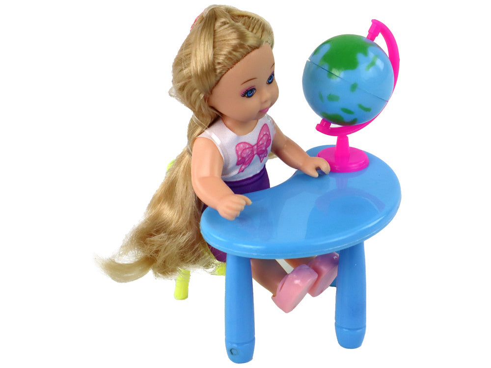 Boneca Professora Morena e Aluna Loira com Quadro Escolar