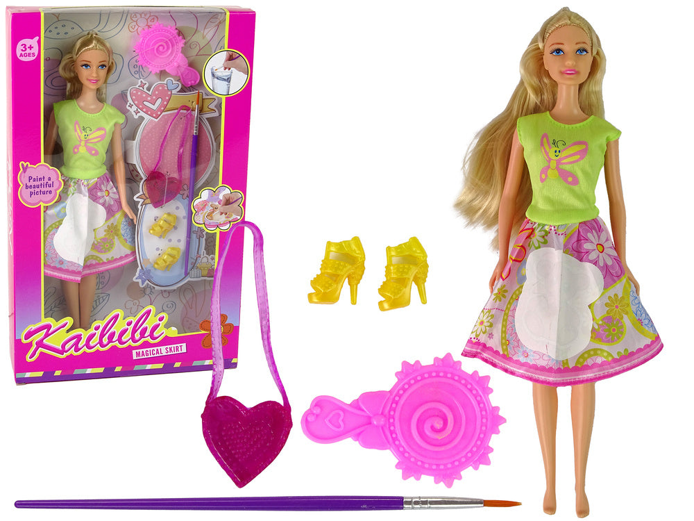 Boneca Loira com Vestido para Pintar