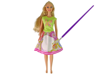 Boneca Loira com Vestido para Pintar