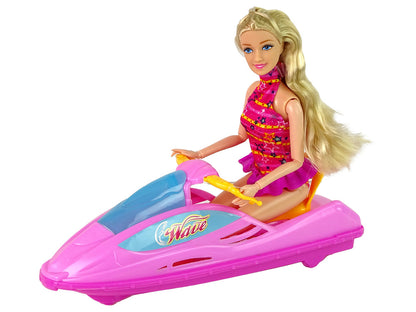 Conjunto boneca com barco a motor