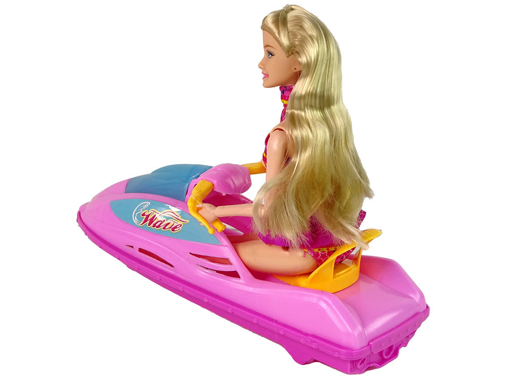 Conjunto boneca com barco a motor
