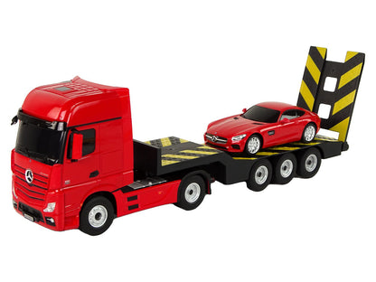 Reboque-grua telecomandado Mercedes-Benz vermelho 1:26