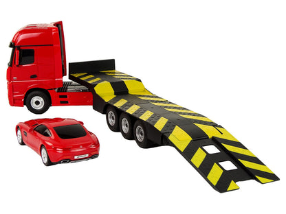 Reboque-grua telecomandado Mercedes-Benz vermelho 1:26