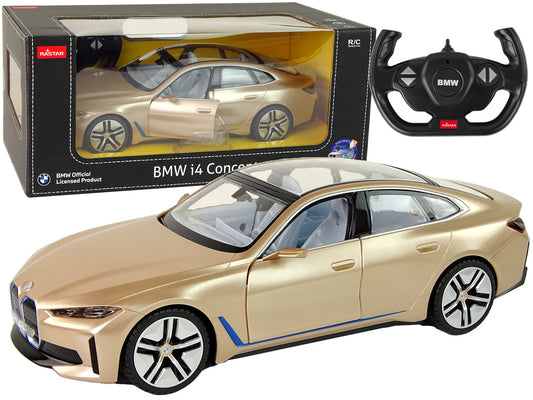 Carro telecomandado BMW i4 Rastar dourado 1:14