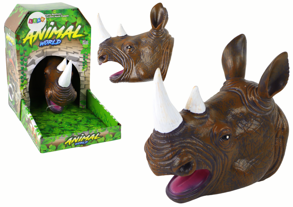 Fantoche de mão rinoceronte castanho