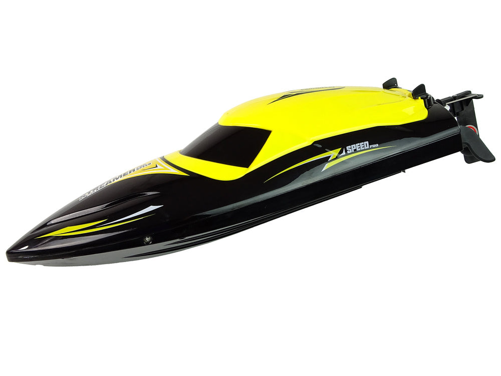 Barco a motor telecomandado amarelo 2.4G, 35 km/h