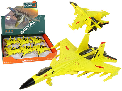 Avião caça de fricção amarelo 1:72