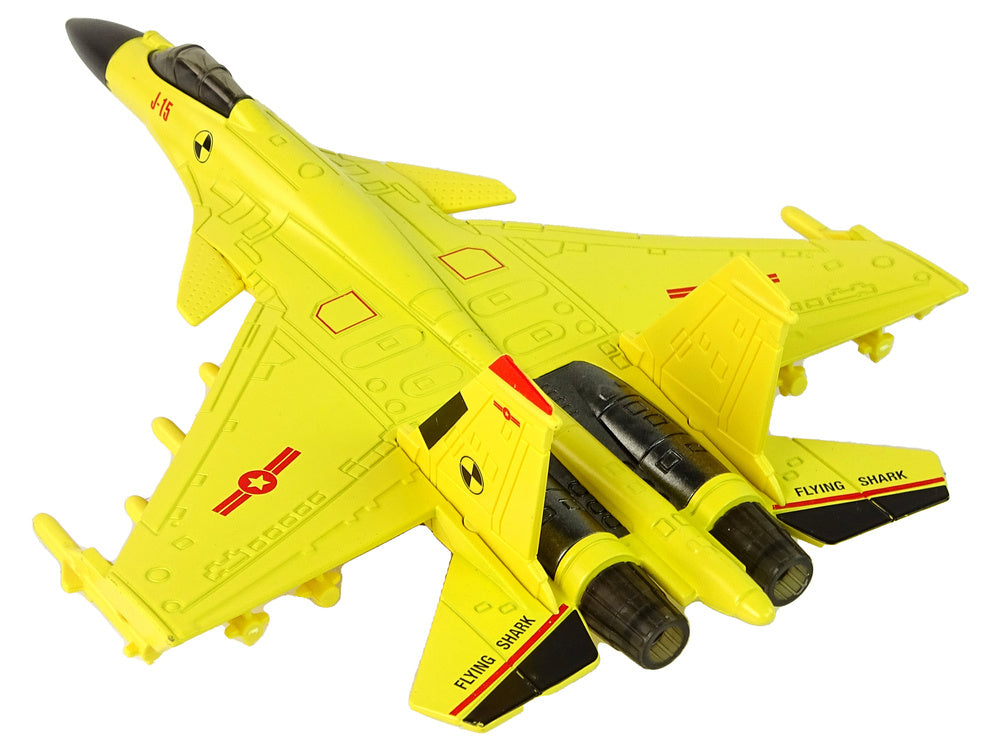 Avião caça de fricção amarelo 1:72