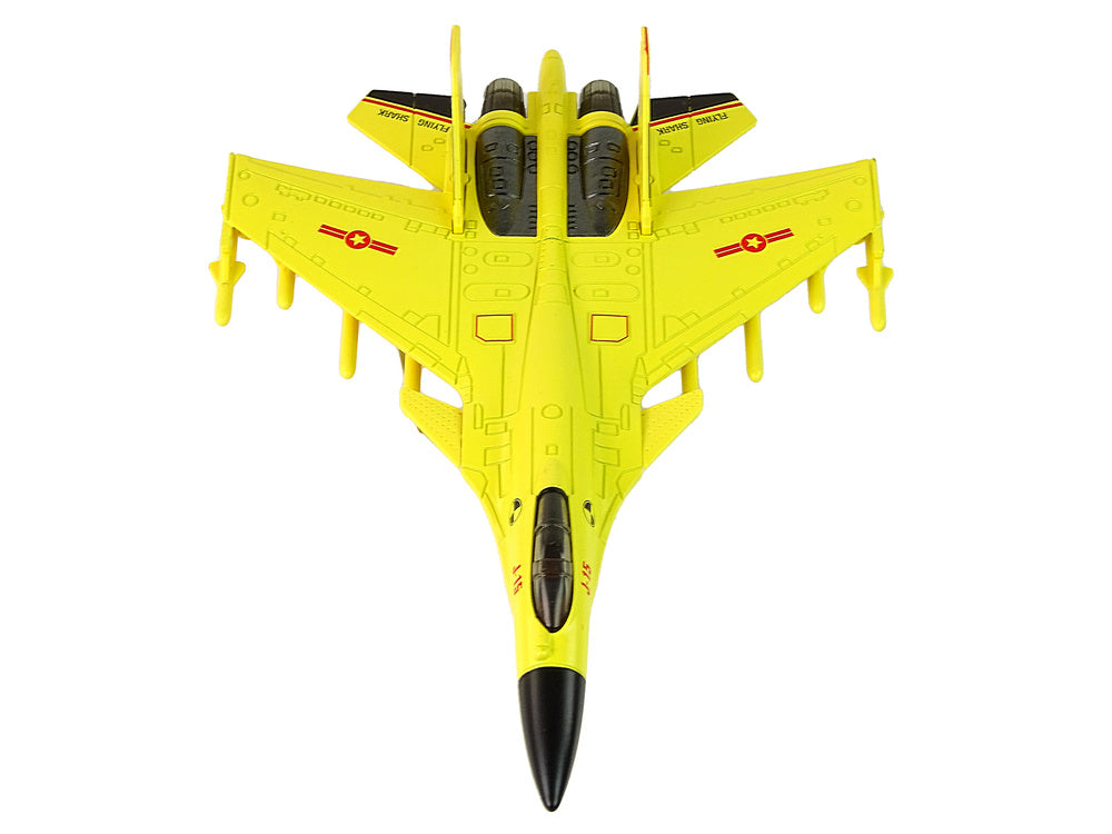 Avião caça de fricção amarelo 1:72